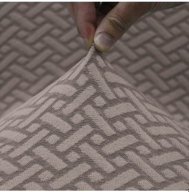 Resim Tuğla Desen Sandalye Kılıfı Yıkanabilir Likralı Esnek Lastikli Sandalye Örtü Vizon Vizon 