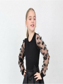 Resim Nacar KIZ ÇOCUK KELEBEK DETAYLI TRANSPARAN KOL 23 NİSAN GÖSTERİ BLUZ 