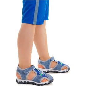 Resim Kiko Kids Erkek Bebek Sandalet Arz 2399 Kot Mavi 