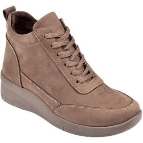 Resim Beety Hakiki Deri Dolgu Taban Nubuk Kadın Bot Bee-375 Kum Nubuk Kum Nubuk 