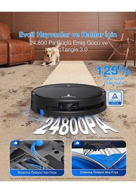 Resim Ecovacs T80S Omni Robot Süpürge + Mop Siyah 