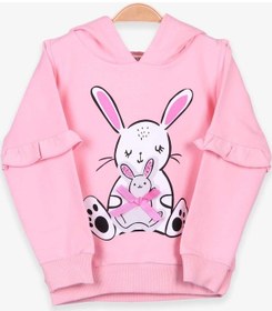 Resim Breeze Kız Çocuk Sweatshirt Tavşan Baskılı 1.5-5 Yaş, Pudra ((541263422) Çok Renkli 