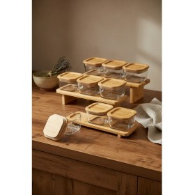 Resim Bernardo Lunaya 9'lu Bambu Standlı Kahvaltılık Seti 