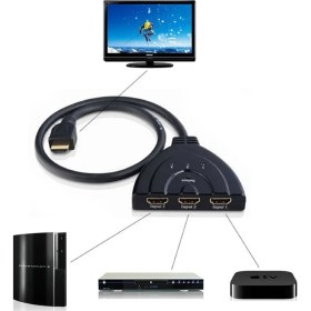 Resim Good Shop Mini 3 Port HDMI Splitter Adaptör Kablosu 1080P Switcher HDMI Anahtarı Hdtv Xbox Ps3 Ps4 Için 3 In 1 Çıkış Hub (Yurt Dışından) 
