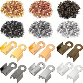 Resim 1200 Adet Katlanabilir Toka Kordon Uçları Terminatörler Krimp Uç İpuçları Deri Kurdele Bitiş Tokası İpuçları Kolye Bileklik Takı Bağlantısı Takı Yapımı Ucuz Şeyler Küçük İşletme Malzemeleri 