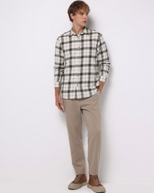 Resim Regular Fit Orta Bel Düz Paça Erkek Bej Pantolon 