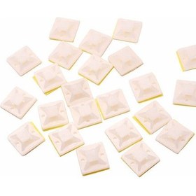 Resim 20 20Mm Kare Yapışkanlı Kroşe Kablo Bağı Kablo Tutucu - 50 Adet 