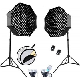 Resim Gdx HD-200W Video LED + BW-120 Gridli Softbox 2'li Sürekli LED Işık Seti 