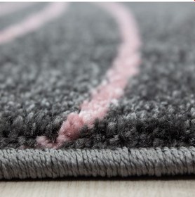 Resim Soft Yumuşak Çocuk Odası Halısı Kuyruklu Yıldız Desenli Gri Beyaz Pembe Pembe 