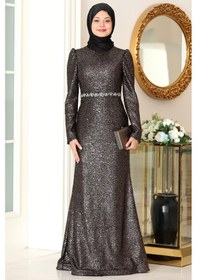 Resim Esilanur Nihal Tesettür Abiye Siyah Siyah 