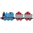 Resim Ohbe Express Thomas ve Arkadaşları Oyuncak Tren, Birinci Sınıf Süslemeleri, 2 Döner Tekerlekli Yük Vagonu ve Kırmızı Kristal Kargosuyla Mattel'in 80. Yılı Küçük Metal Lokomotif, JFV72 