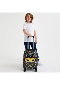Resim Coral High Kids Siyah Ninja Desenli Çocuk Valizi 16747 
