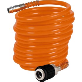 Resim Spiral Hortum 6 Mm, 4 M (Kompresör Aksesuarı, 4 Metre Uzunluk, 6 mm Iç Çap, Pu Malzeme, Maks. Çalışma Basıncı 10 Bar, Hızlı Bağlantı ve Fiş Dahil) - 4139410 