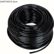 Resim 45 metre / 150 fit, 1/4 inç damla sulama borusu, boş dağıtım borusu, bahçe sulama sistemi için bahçe sulama borusu, bitki çimlenme cihazı ve bahçe sulaması için uygun 