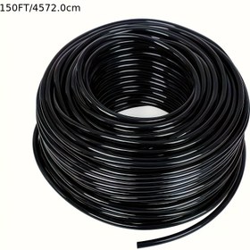 Resim 45 metre / 150 fit, 1/4 inç damla sulama borusu, boş dağıtım borusu, bahçe sulama sistemi için bahçe sulama borusu, bitki çimlenme cihazı ve bahçe sulaması için uygun 
