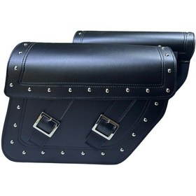 Resim Motospartan Dc Chopper Deri Heybe Yan Çanta Takımı 2 Li Dh 04 