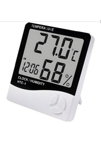 Resim Masaüstü Dijital Termometre Nem Ölçer Masa Saati 