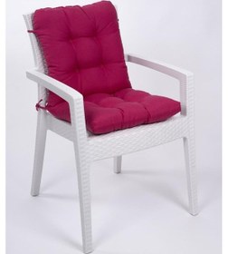 Resim Altınpamuk Neva Pofidik Arkalıklı Özel Dikişli Bağcıklı Sandalye Minderi 44x94 CM Fuşya 