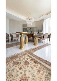 Resim Ahşap Yan Sehpa Seti 3 Lü Mantar Sehpa Altın Varak Renk Bej 