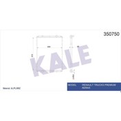Resim KALE OTO Radyatör 350750 Radyatör Al/Pl/Brz Renault Trucks Premium-Kerax Radyatör Çerçevesiz 915×708×48 