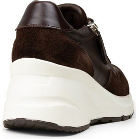 Resim Deery Kadın Hakiki Süet Kahverengi Dolgu Topuk Sneaker - M9147zkhvc02 