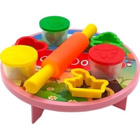 Resim Play Dough Oyun Hamuru Seti Sofralı Merdaneli 3 Renk Hamurlu 