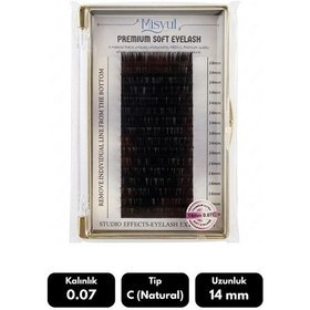 Resim Misyul 0.10c Natural Kıvrım 10 Mm Soft Eyelash Doğal İpek Kirpik 16'lı 