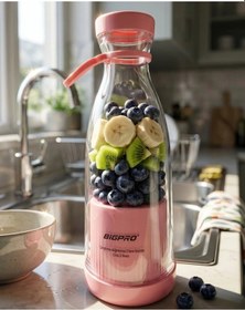 Resim Universal Mini Blender Usb Şarjlı Smoothie Hazırlayıcı Kolay Temizlenebilir Tasarım 