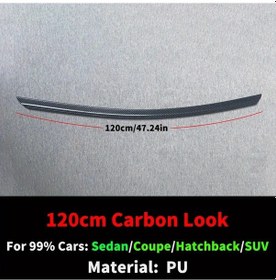 Resim Topnotch 47.24inch Karbon Desen Universal Spoiler Yüksek Kalite Tpu Spoyler Sedan Coupe Hatchback Suv 