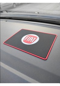 Resim Fıat Logolu Kaymaz Torpido Üstü Ped 20x13.5 Cm 