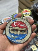 Resim KOMANDO PAZARI "Bir Çift Mavi Gözün Işığında" Yazılı 3D Lazer Kesim Arkası Cırtlı Patch 