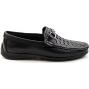Resim Siyah Leather Erkek Loafer Ayakkabı E01557255316 Siyah 