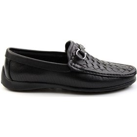 Resim Siyah Leather Erkek Loafer Ayakkabı E01557255316 Siyah 