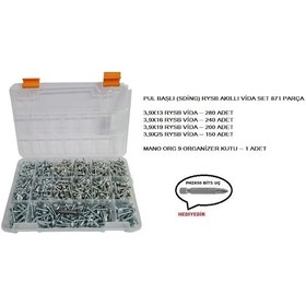 Resim Pul Başlı (Sding) Rysb Akıllı Vida Set 871 Adet 