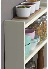 Resim Mutfak Rafı Tezgah Üstü Organizer Krem Beyaz 