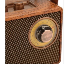 Resim Retro ve Modern Radyo, Usb, Bluetooth ve Fm Fonksiyonlarıyla Kahverengi 