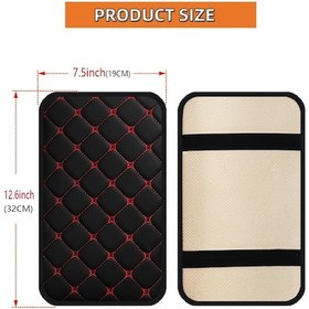 Resim Deri İşlemeli Stereo Konfor Cilt Hissi Deri Araba Kol Dayama Matı 12.6x7.5 İnç Pink Pink 