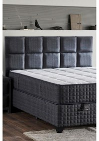 Resim Star Başlık 120 Cm Tek Kişilik Antrasit Keten Kumaşlı Modern Lüks Yatak Başlığı / Baza Başlığı 120 CM 