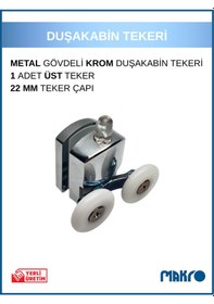 Resim Duşakabin Tekerleği Alt Teker Metal Gövde Teker Çapı 22 Mm Krom 