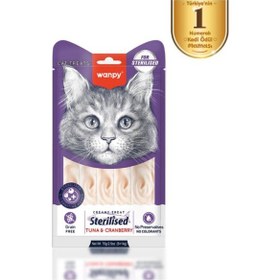 Resim Wanpy Ton Balıklı & Kızılcıklı Kısırlaştırılmış Kedi Krema Ödülü 5 14 Gr 