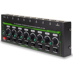 Resim Symbee 8 Kanallı Kulaklık Amfi Ha800s-pro - Bağımsız Ses Kontrolü, Mono/stereo Değişim, Çoklu Kulaklık Çıkışı, 6.35mm Arayüz - Stüdyo & Sahne İçin Avrupa Standartı 10" 