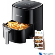 Resim T22 Akıllı Havalı Fırın 5l, Türkiye Garantili, Şık Siyah Renk 