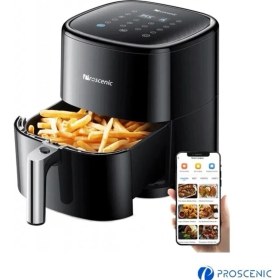 Resim T22 Akıllı Havalı Fırın 5l, Türkiye Garantili, Şık Siyah Renk 