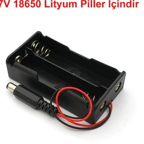 Resim Robizstore-18650 Pil Yuvası 2'Li Adaptör Soketli 