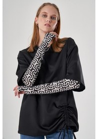 Resim Mizalle Parmaklı Desenli Kırık Beyaz Kolluk Beyaz 