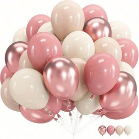 Resim 32 Parça Pembe Balon Seti, 30.48 cm Vintage Pembe, Bej, Tozlu Pembe ve Gül Altın Renginde Boho Balon Süsleme Kiti - Kadın Doğum Günü, Düğün Partisi Dekoru 