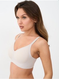 Resim Alya Underwear Kadın Lazer Kesim Dikişsiz Çıkarılabilir Pedli Hayalet Sütyen Siyah Açık Gri 