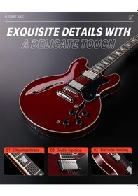 Resim Donner Djp-1000 Semi-hollow Elektro Gitar Kırmızı 