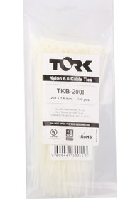 Resim Tork TRK-710-9,0mm Beyaz 100lü Kablo Bağı 