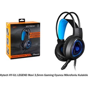 Resim Hytech HY-G1 LEGEND Mavi 3,5mm Gaming Oyuncu Mikrofonlu Kulaklık 